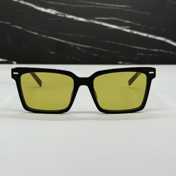 NEW MIU MIU BLACK GREEN SQUARE SUNGLASSES MU13ZS 16K07O WOMEN MIU MIU MU 13ZS - Picture 4 of 11